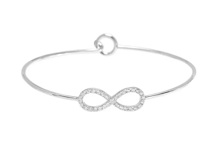 Brazalete plata 925 rigido infinito cz
