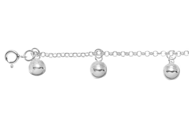 Tobillera plata 925 con cascabeles