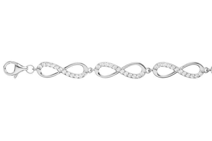 Pulsera plata 925 cz infinito