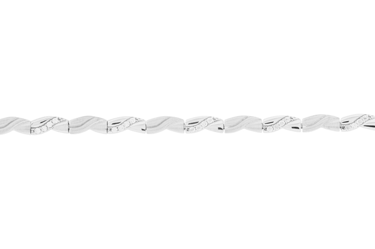 Silver 925 cz bracelet 18cm rhodium