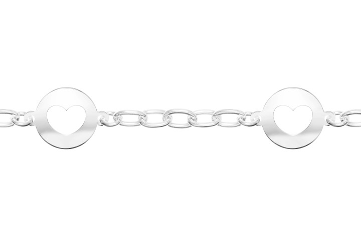 Silver 925 heart bracelet 16+5cm sterling silver