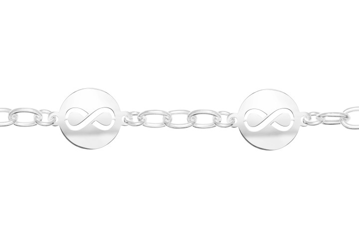 Pulsera plata 925 placa infinito