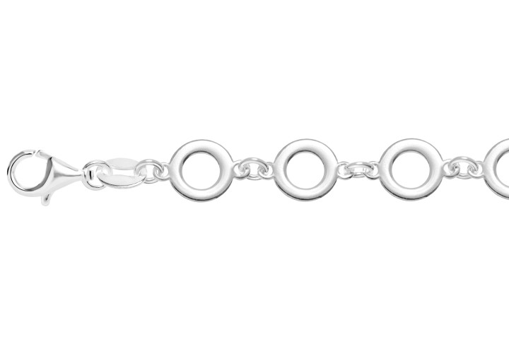 Silver 925 circle bracelet 16+5cm sterling silver