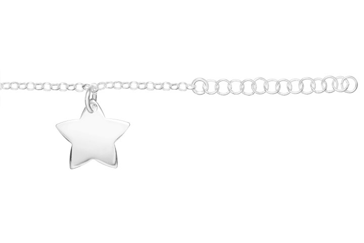Pulsera plata 925 placa estrella