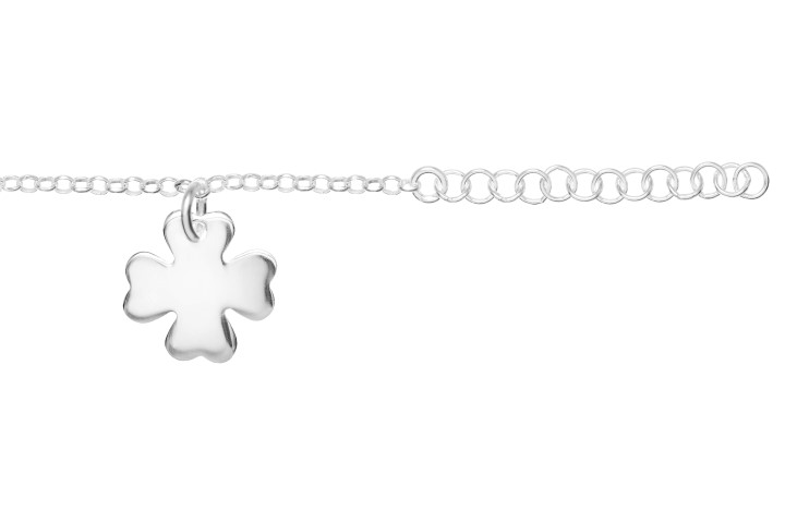 Pulsera plata 925 placa trebol