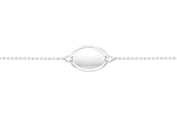 Pulsera plata 925 placa ovalada