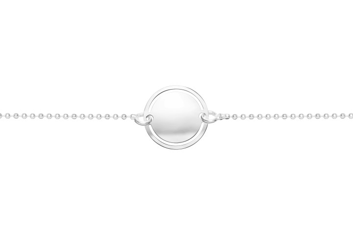 Pulsera plata 925 placa redonda