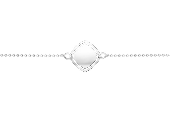 Pulsera plata 925 placa rombo