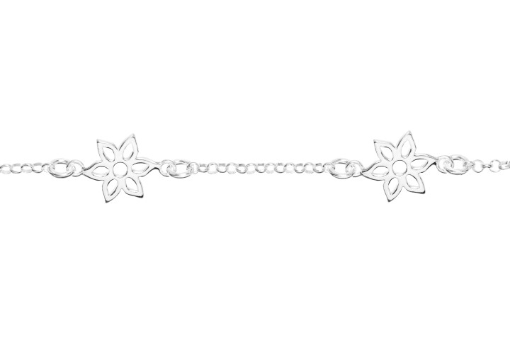 Pulsera plata 925 flores