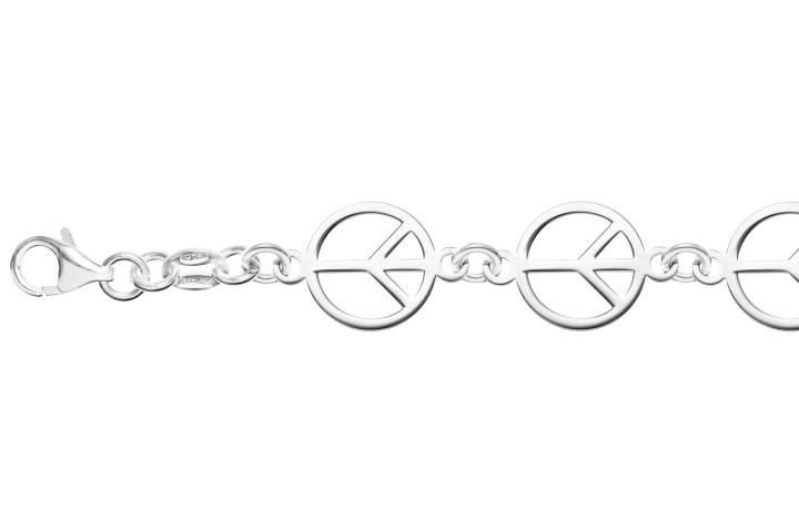 Pulsera plata 925 simbolo de la paz
