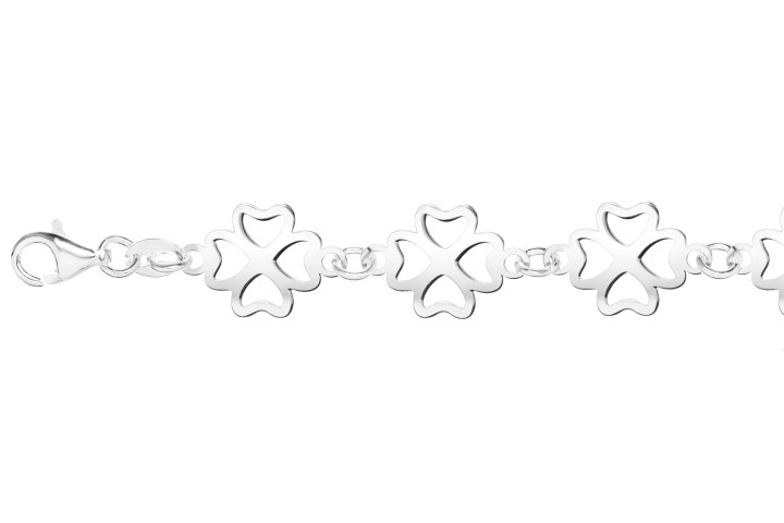 Silver 925 clover bracelet 16+5cm sterling silver