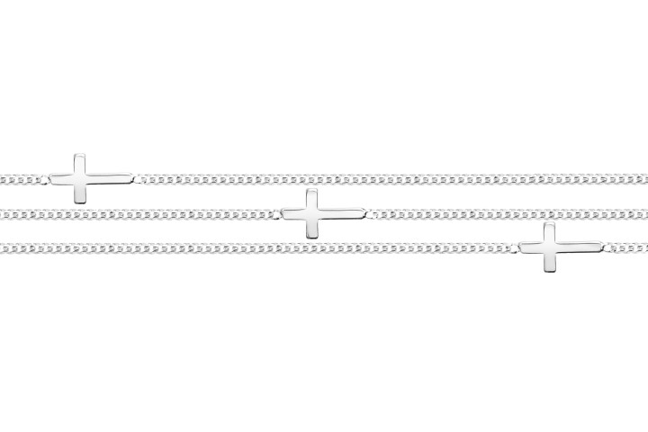 [09752P1600PL] Silver 925 cross bracelet 16+5cm sterling silver