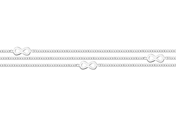 Silver 925 infinity bracelet 16+5cm sterling silver