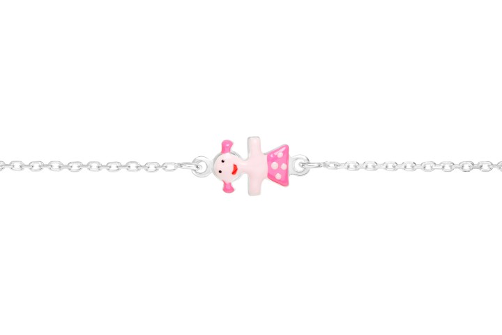 [09769P130ROS] Pulsera plata 925 niña esmaltada