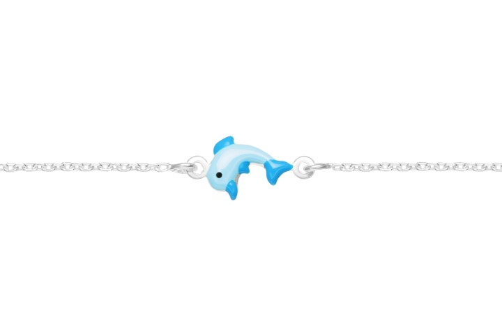 [09771P130CEL] Pulsera plata 925 delfin esmaltado