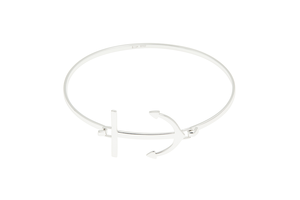 Brazalete plata 925 rigido ancla