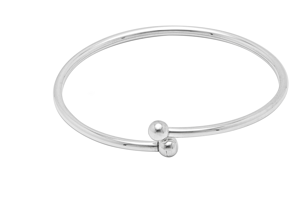 Pulsera plata 925 tubo flex c/cierre bola a rosca