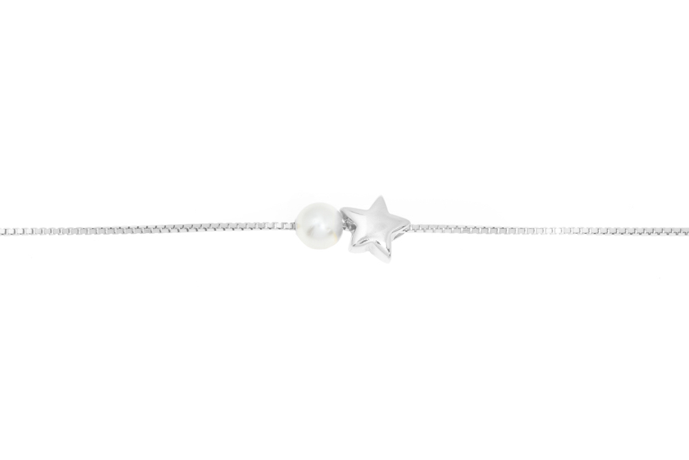 Pulsera plata 925 estrella perla