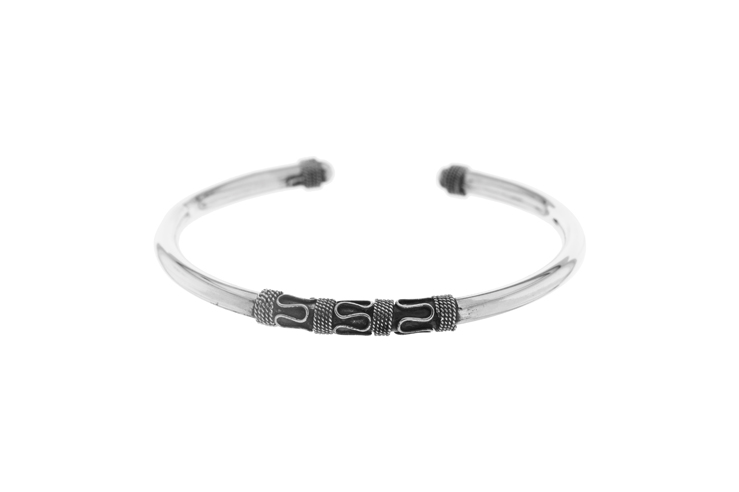 Brazalete plata 925 bali abierta