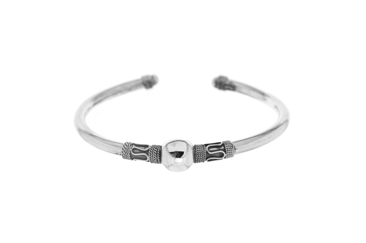 Brazalete plata 925 bali abierta