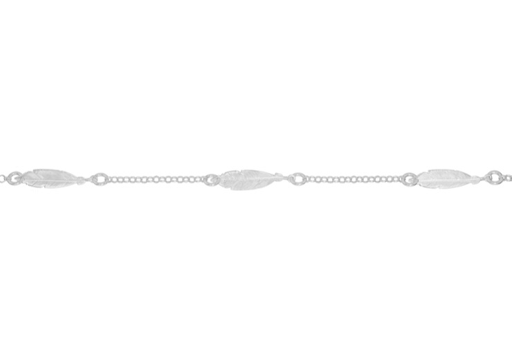 Tobillera plata 925 plumas