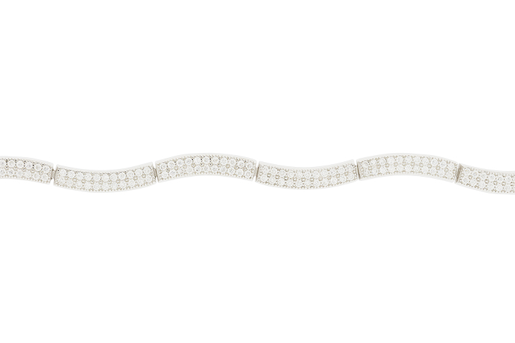 Silver 925 cz bracelet 18cm rhodium