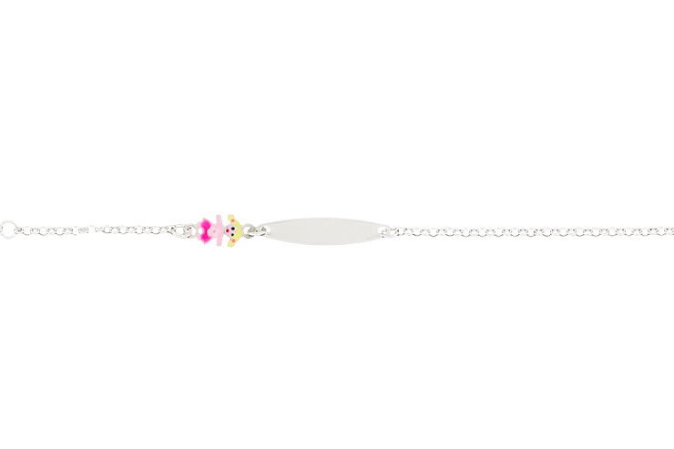 Pulsera plata 925 bailarina niña con placa