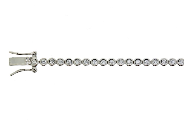 Silver 925 bracelet riviere cz 18cm rhodium
