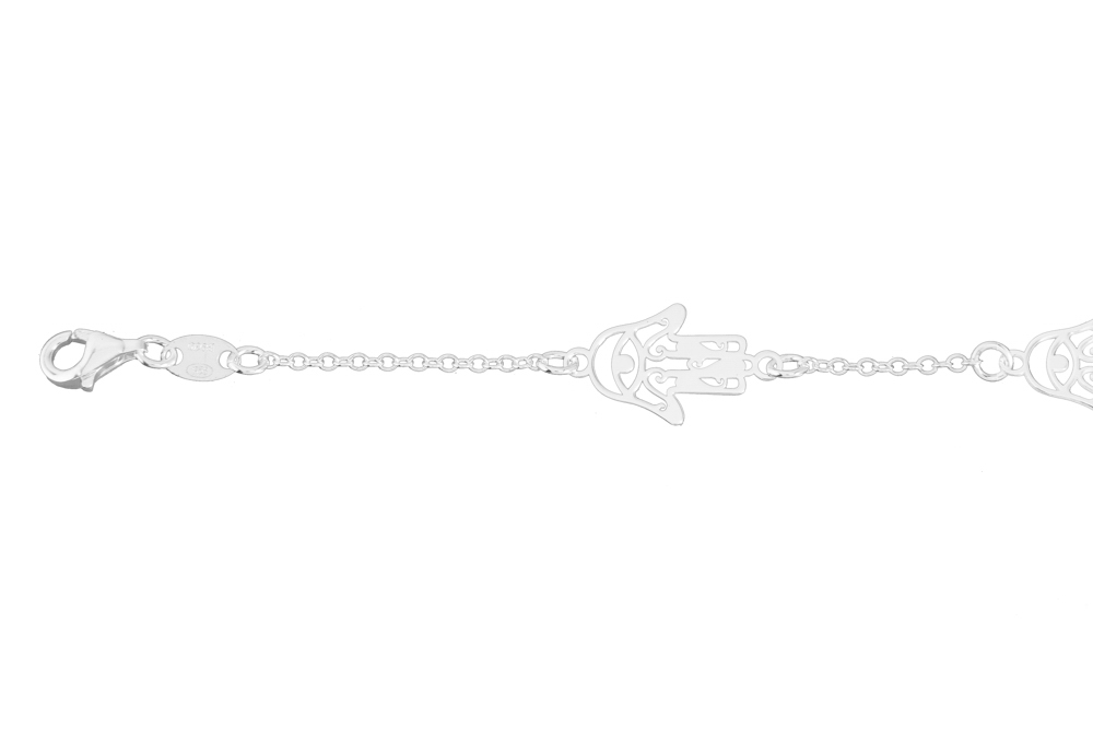 Pulsera plata 925 mano de fatima ojo turco