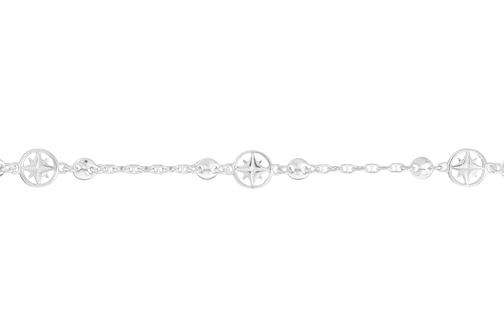 Pulsera plata 925 rosa de los vientos