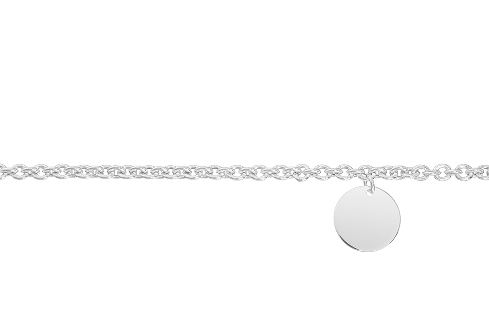 Pulsera plata 925 eslabones con placa 15mm