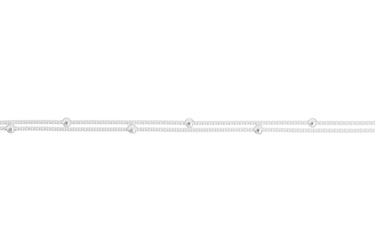 [12732T2000PL] Tobillera plata 925 cordón doble con bola