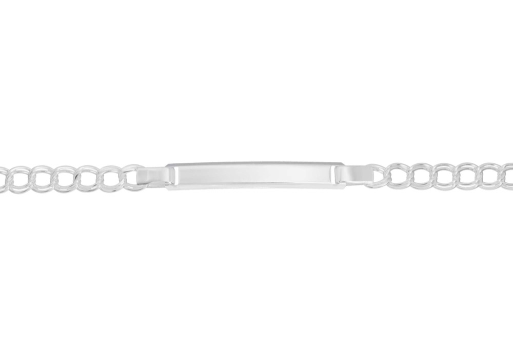 Pulsera plata 925 no me olvides barbada 2 anillas