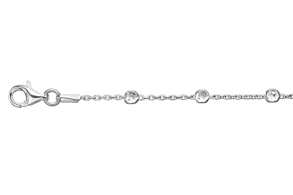 [12866T20DCPL] Tobillera plata 925 pastillas diamantadas