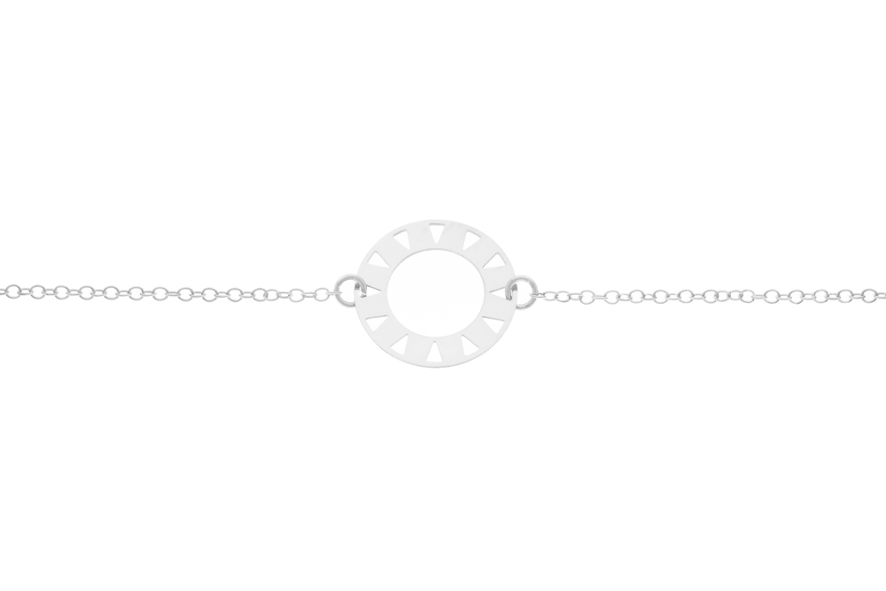 Pulsera plata 925 círculo plano calado