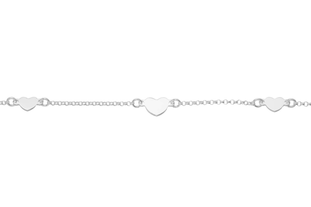 Pulsera plata 925 corazones