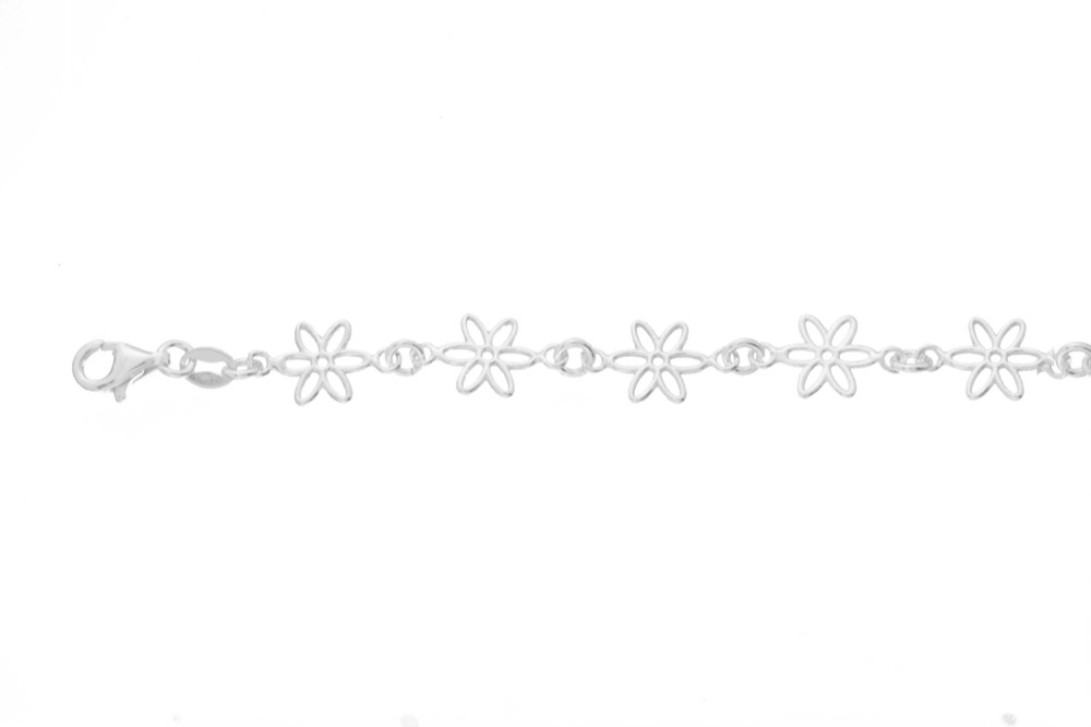 Pulsera plata 925 flores
