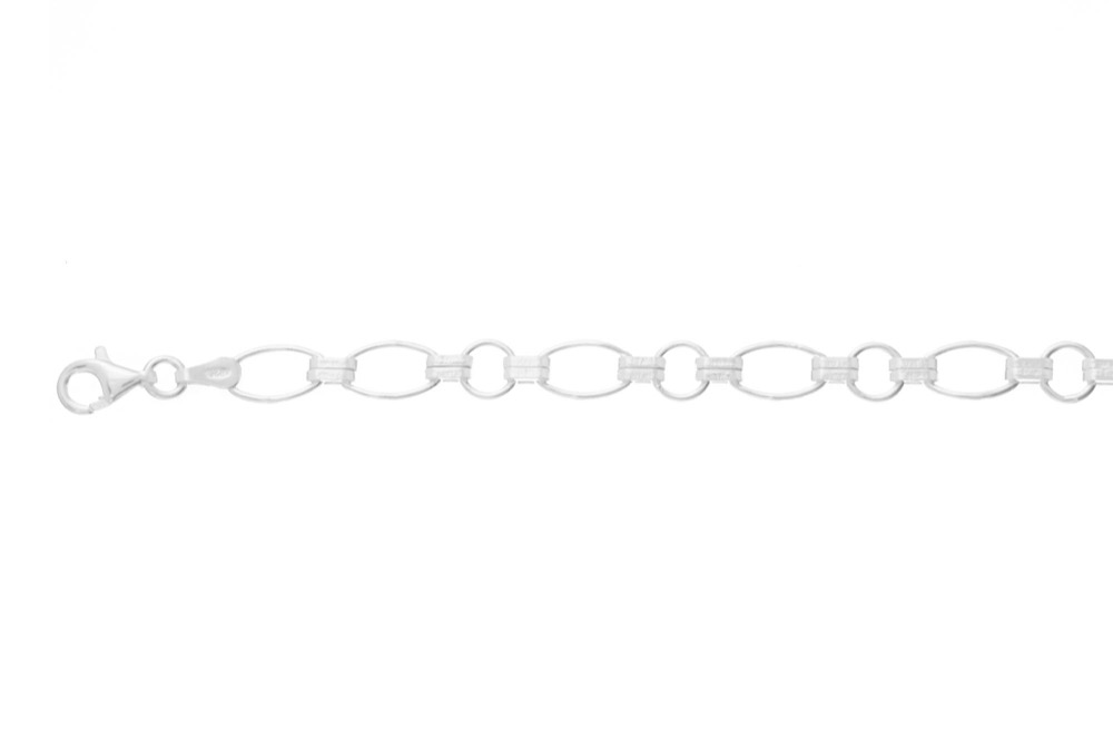Pulsera plata 925 eslabones ovalados