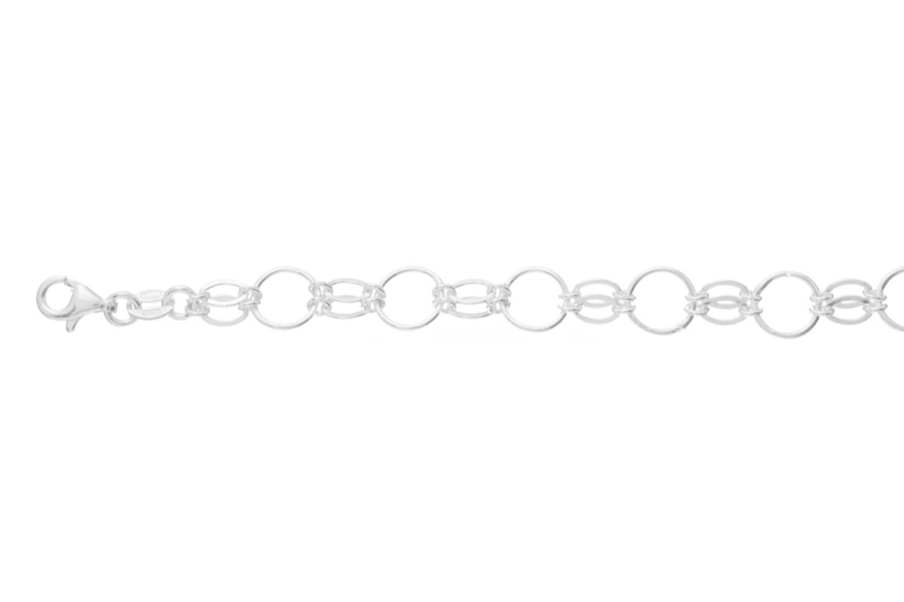Pulsera plata 925 anillas 8mm