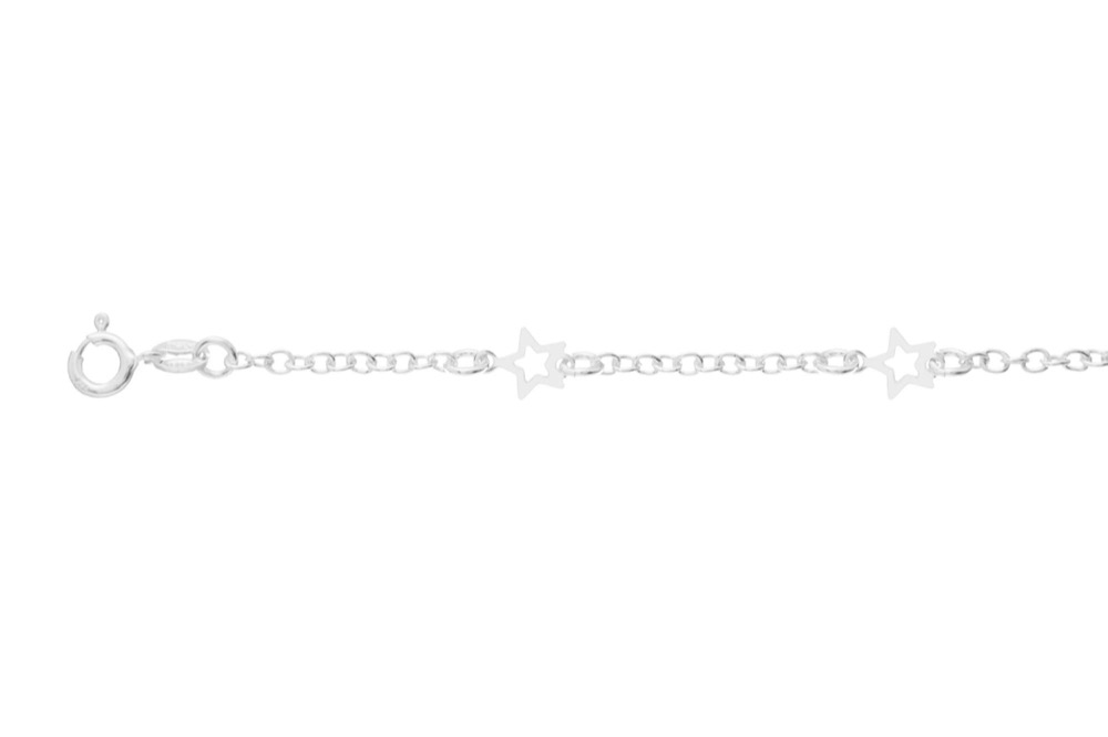 Tobillera plata 925 estrellas