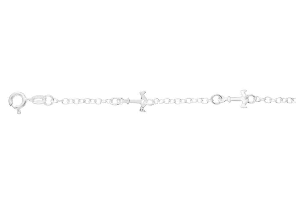 Tobillera plata 925 anclas