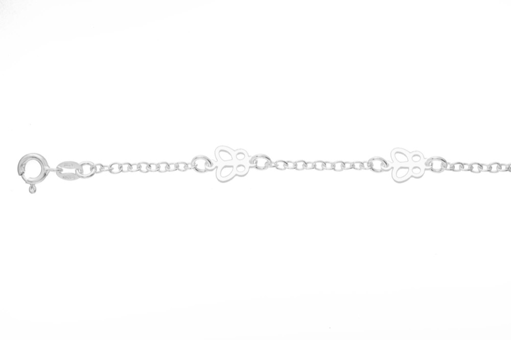 [13050T2100PL] Tobillera plata 925 mariposas