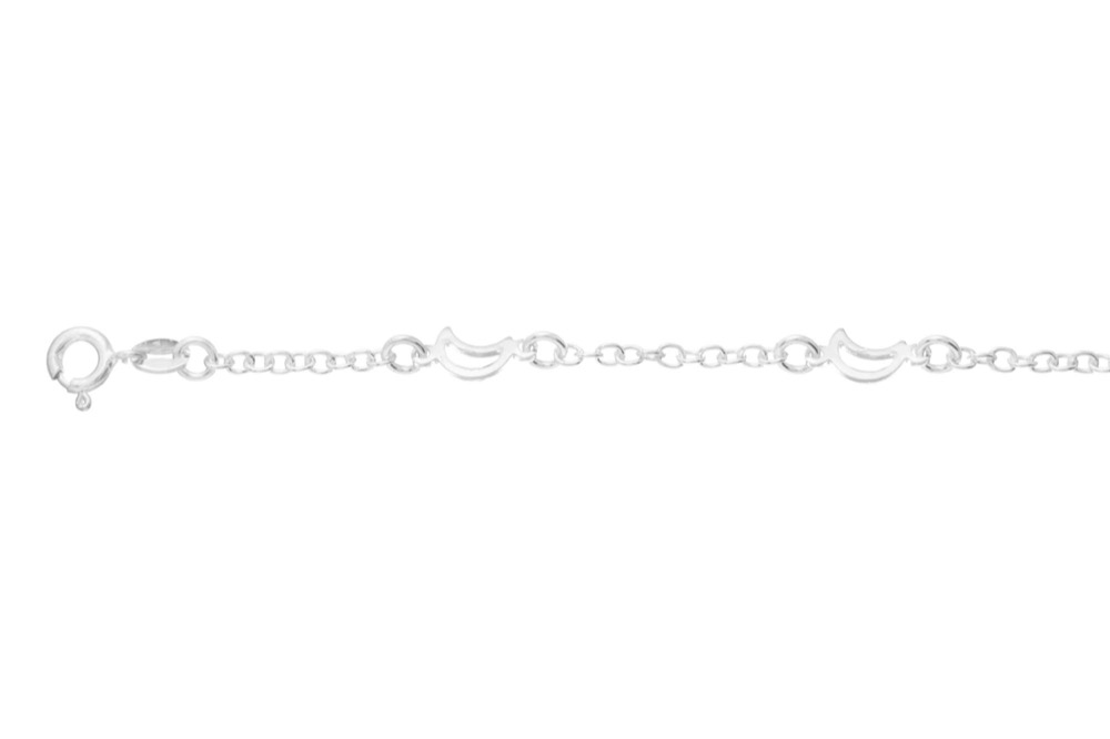 Tobillera plata 925 lunas