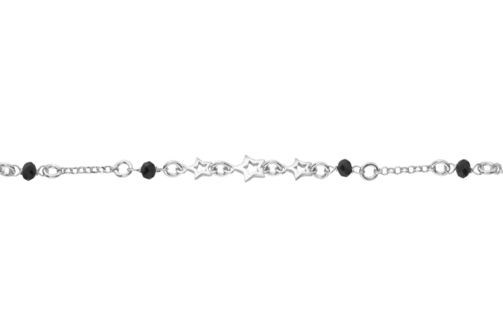 Pulsera plata 925 estrellas con onix facetado
