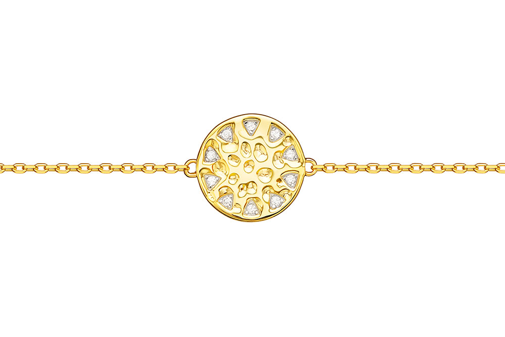 Pulsera plata 925 círculo picado con zirconitas