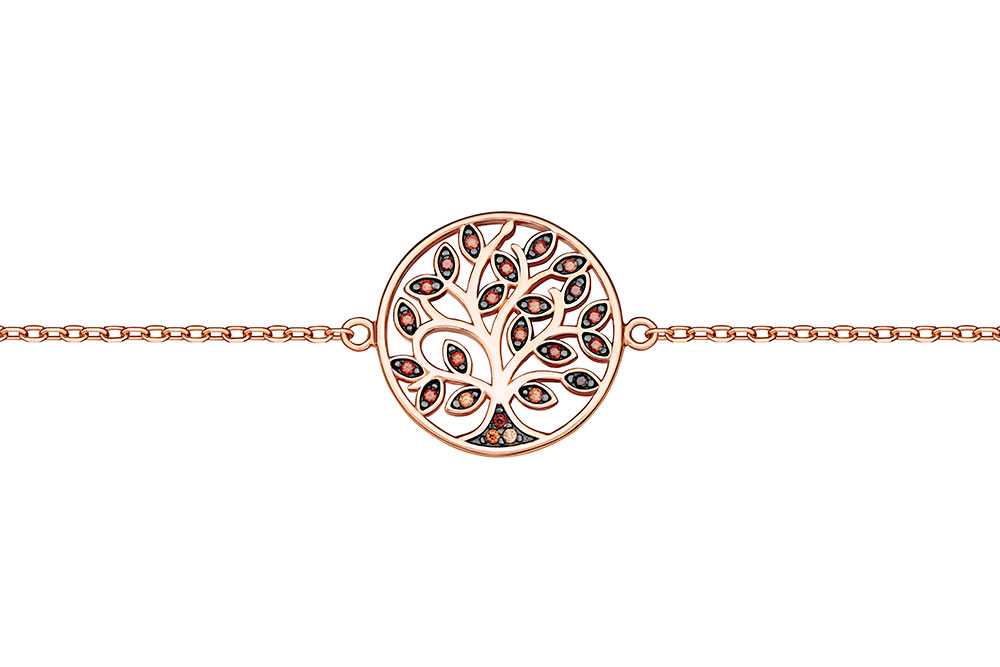 Pulsera plata 925 arbol de la vida con zirconita