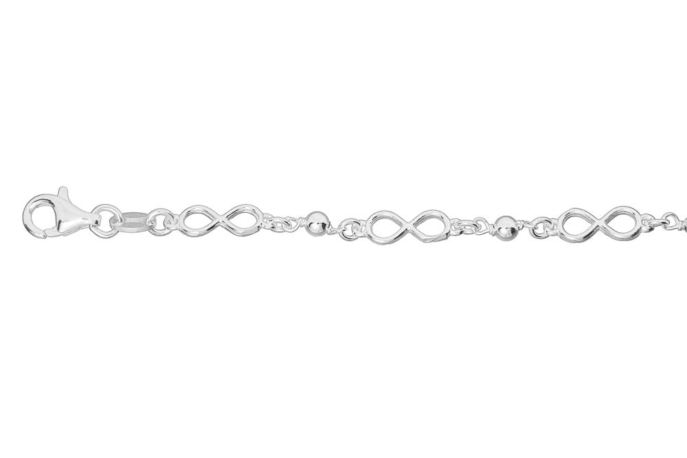 Silver 925 infinity symbol bra 16+5cm sterling silver