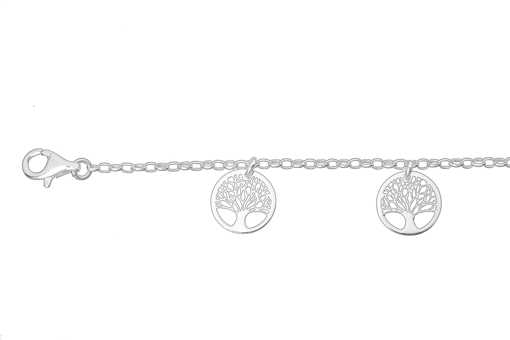 Pulsera plata 925 cinco arbol de la vida