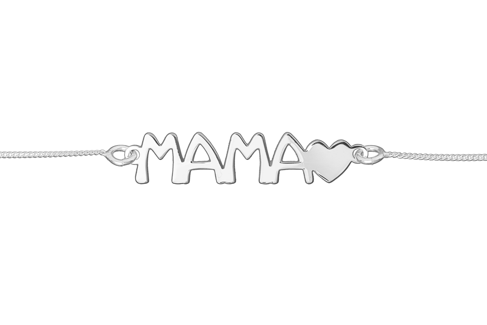 Silver 925 heart & mama bracelet