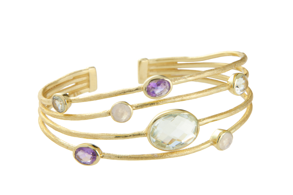 Silver 925 semi precious stone bangle